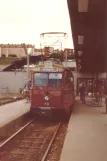 Stockholm tram line 21 Lidingöbanan with railcar 49 at Ropsten (1980)