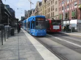 Stockholm tram line 7S Spårväg City with low-floor articulated tram 5 at Kungsträdgården (2019)