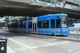 Stockholm tram line 7S Spårväg City with low-floor articulated tram 5 at Sergels torg (2012)