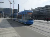 Stockholm tram line 7S Spårväg City with low-floor articulated tram 5 at T-Centralen (2019)
