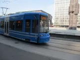 Stockholm tram line 7S Spårväg City with low-floor articulated tram 5 on Sergels Torv (2019)