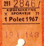 Straight ticket for Københavns Sporveje (KS) (1967)
