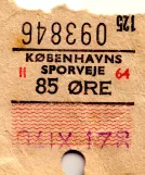 Straight ticket for Københavns Sporveje (KS), the front (1964)