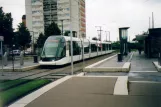 Strasbourg tram line C with low-floor articulated tram 2028 at Elsau (2007)