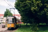 Stuttgart tram line 15 with articulated tram 436 at Stammheim (2007)