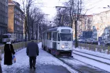 Szczecin tram line 12 with articulated tram 601 on Marszałka Józefa Piłsudskiego (2003)