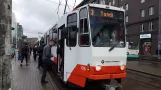 Tallinn tram line 3 with articulated tram 176 at Hobujaama (2017)