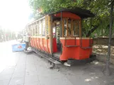 Tbilisi horse tram 15 in place as a  street cafe in Tbilisi (2014)