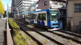 Tokyo Toei Streetcar Arakawa Line with railcar 8804 near Gakushuinshita (2017)