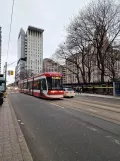 Toronto tram line 505 Dundas with low-floor articulated tram 4492 on Dundas St E (2023)