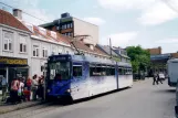 Trondheim tram line 9, Gråkallbanen with articulated tram 93 at St. Olavs gate (2005)