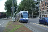 Turin extra line 3 with articulated tram 5044 on Corso Regina Margherita (2016)
