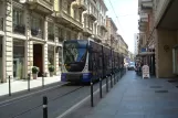 Turin tram line 4 with low-floor articulated tram 6030 on Via XX Settembre (2016)