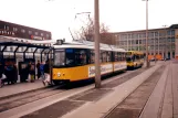 Ulm tram line 1 with articulated tram 8 at Hauptbahnhof Ulm (1998)