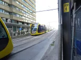 Utrecht articulated tram 6071 outside Utrecht CS (2022)