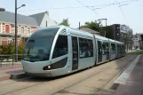Valenciennes tram line T1 with low-floor articulated tram 07 at Sous Prefecture (2010)