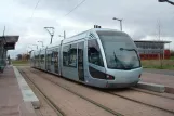 Valenciennes tram line T1 with low-floor articulated tram 16 at Famars, Université (2008)