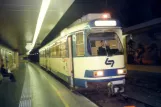 Vienna regional line 515 - Badner Bahn with articulated tram 102 "Karl" at Matzlernsdoferplatz (2001)