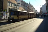 Vienna regional line 515 - Badner Bahn with articulated tram 4-121 "Erika" at Resselgasse (2014)