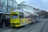 Vienna Ring-Tram with articulated tram 4866 at Schwedenplatz (2014)