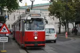 Vienna tram line 1 with articulated tram 4083 at Ring, Volkstheater U (2014)