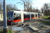 Vienna tram line 1 with low-floor articulated tram 3 at Prater Hauptallee (2010)