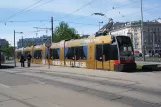 Vienna tram line 1 with low-floor articulated tram 630 at Karlsplatz (2012)