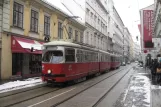 Vienna tram line 2 with articulated tram 4814 on Josefstädter Straße (2013)