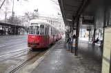 Vienna tram line 2 with sidecar 1367 at Ring, Volkstheater U (2013)