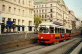 Vienna tram line 37 with articulated tram 4464 near Schottentor (2001)