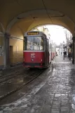 Vienna tram line 38 with sidecar 1429 at Grinzing (2013)
