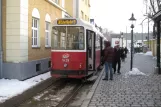 Vienna tram line 38 with sidecar 1429 at Grinzing seen from behind (2013)