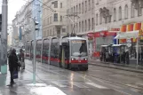 Vienna tram line 43 with low-floor articulated tram 738 at Skodagasse (2013)