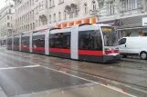 Vienna tram line 43 with low-floor articulated tram 763 at Skodagasse (2013)
