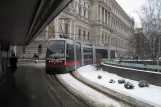 Vienna tram line 44 with low-floor articulated tram 21 at Schottentor (2013)