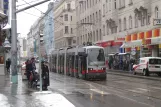 Vienna tram line 44 with low-floor articulated tram 47 at Skodagasse (2013)