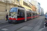 Vienna tram line 49 with low-floor articulated tram 710 at Zieglergasse (2014)