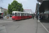 Vienna tram line 5 with sidecar 1325 at Praterstern (2008)