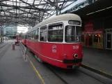 Vienna tram line 5 with sidecar 1328 at Praterstern (2016)