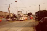 Vienna tram line 9 with articulated tram 4609 near Westbahnhof (1982)