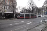 Vienna tram line D with low-floor articulated tram 750 at Schottentor (2013)