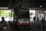 Vienna tram line O with low-floor articulated tram 11 at Praterstern (2008)