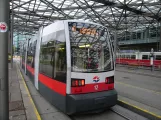 Vienna tram line O with low-floor articulated tram 12 at Praterstern (2016)