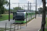Vitoria-Gasteiz tram line T2 with low-floor articulated tram 509 at Artapadura (2012)