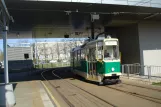 Warsaw museum tram 5 at Metro Młociny front view (2011)