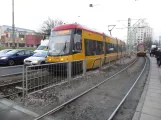 Warsaw tram line 1 at Park Trangatta (2018)