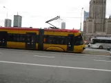 Warsaw tram line 15 with low-floor articulated tram 3115 near Swietokrzyska (2018)