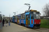 Warsaw tram line 33 with railcar 1450 at Wyścigi (2011)