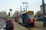 Warsaw tram line 33 with railcar 808 at Plac Konstytucji (2011)