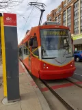 Washington, D.C. Streetcar with low-floor articulated tram 103 at H & 3rd (2016)